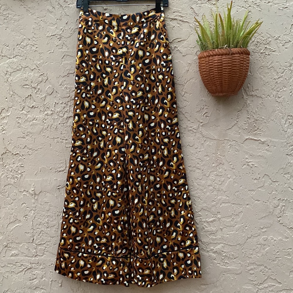 BNWT Express X Ladygang Cheetah Print Fabulous Wide-Leg Palazzo Pants